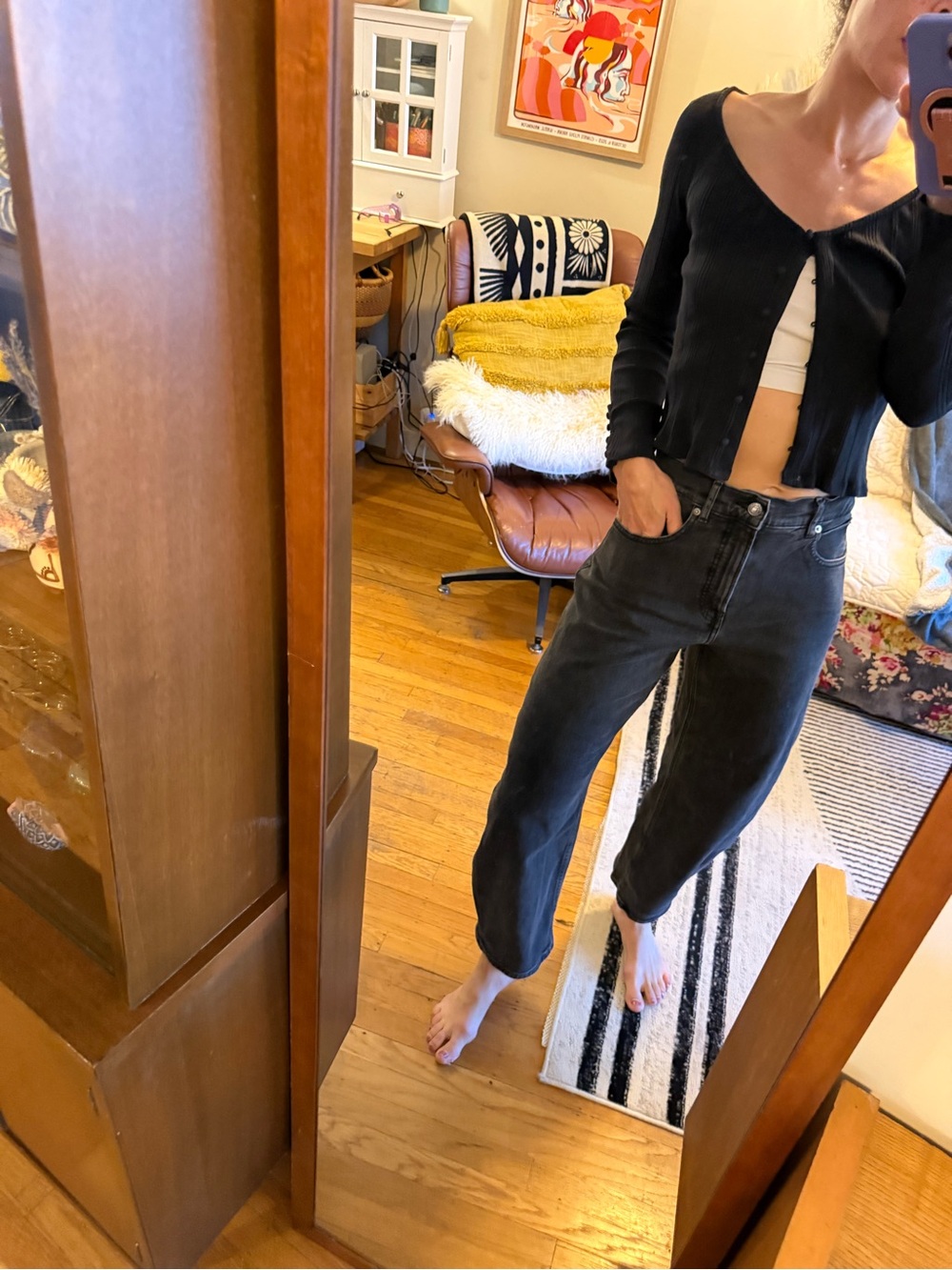 Black High-Rise Relaxed Fit Women's Jeans high rise barrel